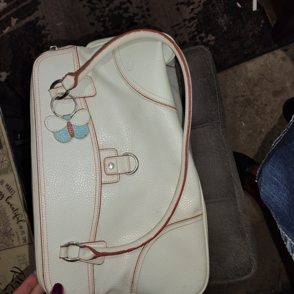 Tommy Hilfiger White Shoulder Bag with Butterfly Detail